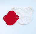Small video of placing panty liner on underwear